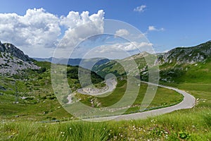 Mountain landscape along the road to Terminillo