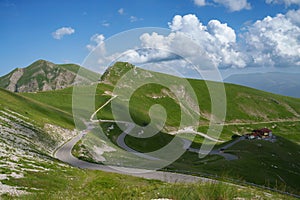 Mountain landscape along the road to Terminillo