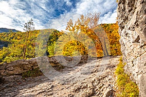 Mountain landscape in autumn sunny day