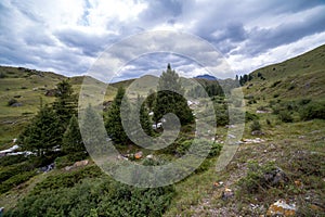 Mountain landscape in bad cloudy weather