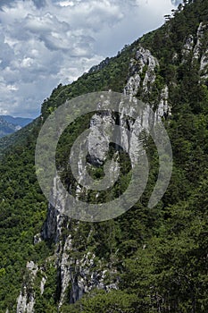 Mountain landscape in Baile Herculane, Caras-Severin, Romania.