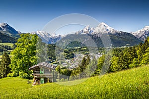 Mountain landscape in the Bavarian Alps, Nationalpark Berchtesgadener Land, Germany photo