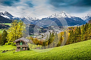 Mountain landscape in the Bavarian Alps, Nationalpark Berchtesgadener Land, Germany photo