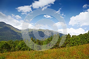 Mountain landscape with beautiful clouds.