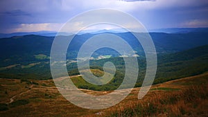 Mountain landscape in Bieszczady National Park