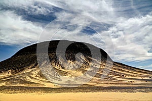 Mountain landscape in Black Desert, Bahariya Egypt