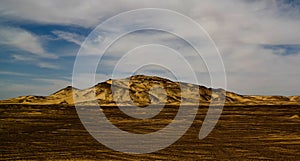 Mountain landscape in Black Desert, Bahariya, Egypt