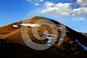 Mountain landscape with blue sky