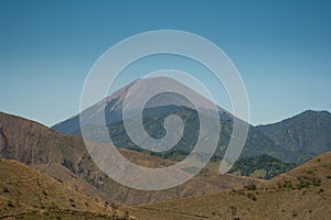 Mountain landscape with blue sky