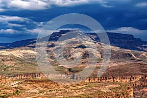 Mountain landscape with canyon, Amhara Region Ethiopia