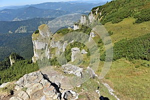 Mountain landscape. Ceahlau mountains, Eastern Carpathians, Romania