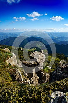 Mountain landscape in Ceahlau, Romania