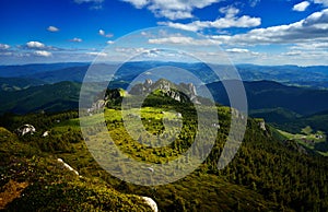 Mountain landscape in Ceahlau, Romania