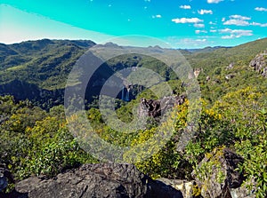 mountain landscape at Chapada dos Veadeiros National Park in Goias, Brazil