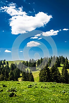 Mountain landscape with clouds