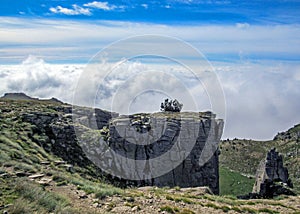 Mountain landscape with the clouds, Pyrenees, Canigou massif, France