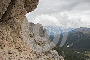 Mountain landscape in a cloudy day, Dolomites, Italian Alps