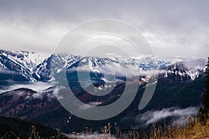 Mountain Landscape Cloudy Overcast Spitzingsee Germany Europe