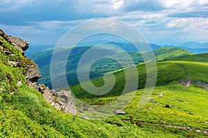 Mountain landscape on cloudy summer noon