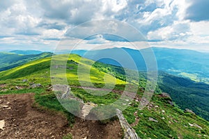 Mountain landscape on cloudy summer noon