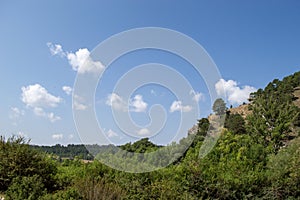 Mountain landscape of the Cuenca mountain range in Tragacete.