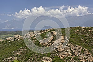 Mountain landscape Desert des Agriates), Balagne, Northern Corsica, France