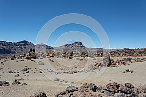 Mountain landscape. Desert foothills, rocky terrain