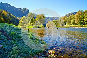 Mountain landscape with Dunajec river