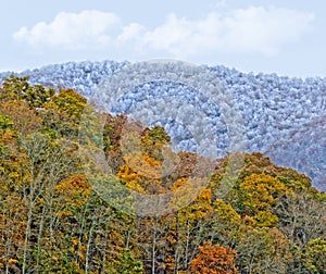 Mountain Landscape with Fall and Winter Colors