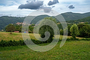 Mountain landscape at Foce Carpinelli, Tuscany, Italy. Morning