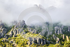 Mountain landscape with fog, Crimea