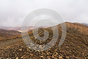 Mountain landscape. Fuerteventira. Canary Islands. Spain