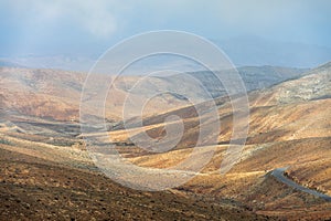 Mountain landscape. Fuerteventira. Canary Islands. Spain photo