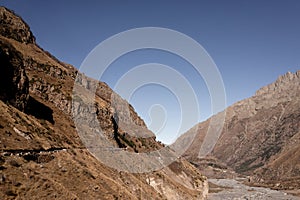 Mountain landscape in Georgia. Hot summer day