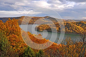 Mountain landscape golden autumn