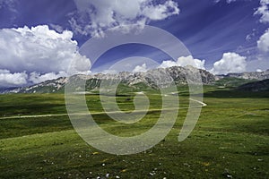 Mountain landscape at Gran Sasso Natural Park, in Abruzzo, Italy