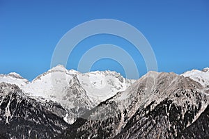 Mountain landscape - inaccessible cliffs of the Dolomites, Italy, Europe. photo