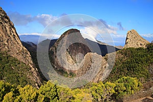 Mountain landscape of the island of La Gomera. Canary Islands. Spain photo