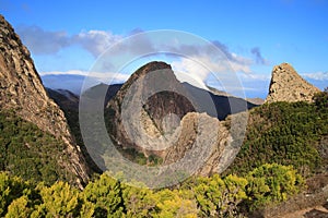 Mountain landscape of the island of La Gomera. Canary Islands. Spain