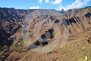 Mountain landscape of the island of La Gomera. Canary Islands. Spain