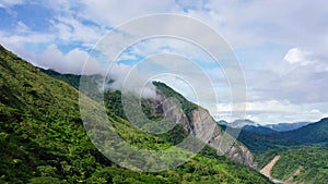 Mountain landscape on the island of Luzon. Mountains covered by rainforest, aerial view.