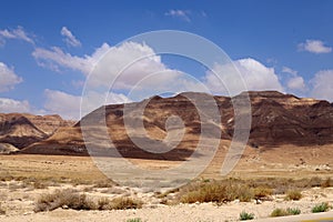 Landscape in the Judean desert on the shores of the Dead Sea in Israel