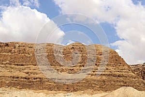 Landscape in the Judean desert on the shores of the Dead Sea in Israel