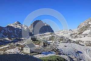 Bivac on the  Prehodavci, Julian Alps, Slovenia