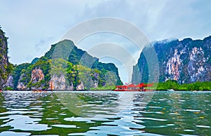 The mountain landscape of Ko Thalu Ok Island, Phang Nga Bay, Thailand