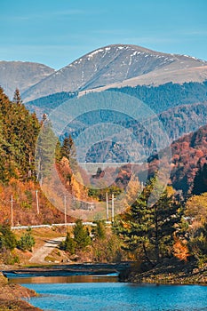 Mountain landscape in late autumn