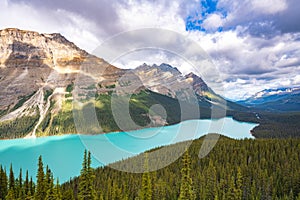 Mountain landscape with Mount Patterson at Peyto Lake - Canada, Alberta, Banff National Park, Peyto Lake - Rocky