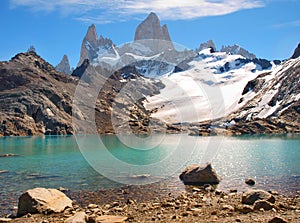 Mountain landscape with Mt. Fitz Roy in Patagonia