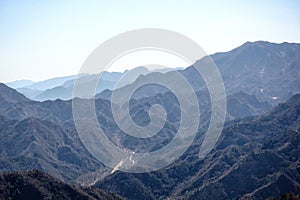 Mountain landscape near the Great Wall of China.