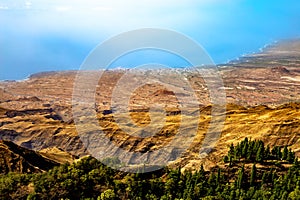 Mountain landscape near Pico da Cruz, Santo Antao Island, Cape Verde, Cabo Verde, Africa